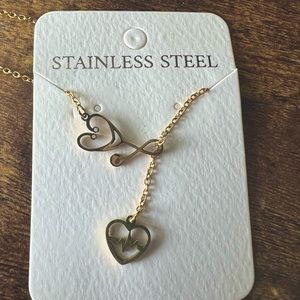Stainless steel 18k gold plated heartbeat Dr. Necklace